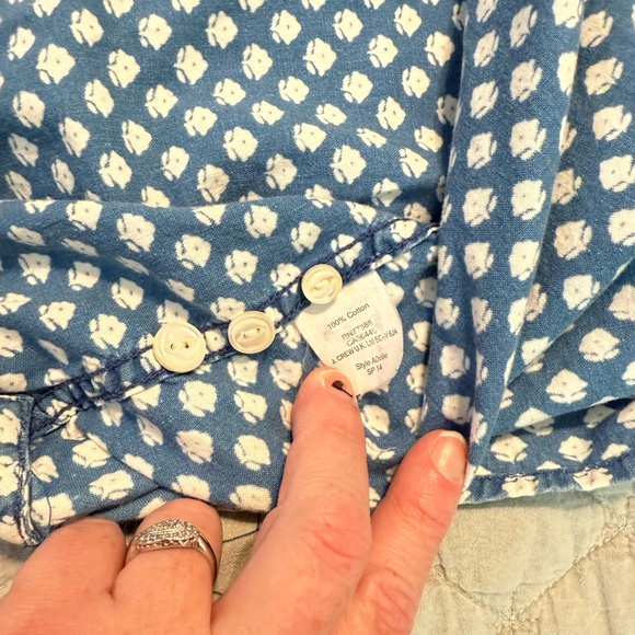 J. Crew Blue and White Patterned Button-Up Shirt - Picture 7 of 12